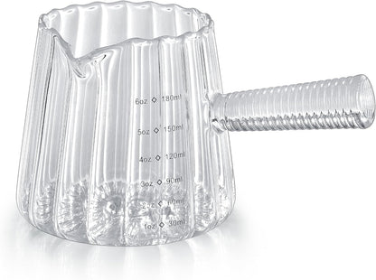 6Oz Espresso Shot Glass Measuring Cup with Handle, V-Spout for Coffee Bar1