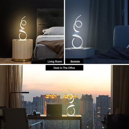 20W 2700LM 3 Colors Dimmable LED Art Table Lamp 21.4 Inch with Touch Switch for Living Room,Bedroom (White)7