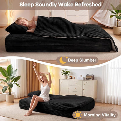 75'' Folding Sleeper Sofa Bed, Memory Foam Boneless Couch8