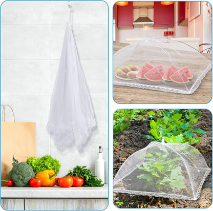10 PACK Mesh Food Covers for outside for Picnic, Camping Supplies | Picnic Table Food Bowl Covers Outdoors Pop-Up Food Tents 2 Extra Large(40"X24") & 8 Large(17"X17") Bbqs Glamping Essentials6