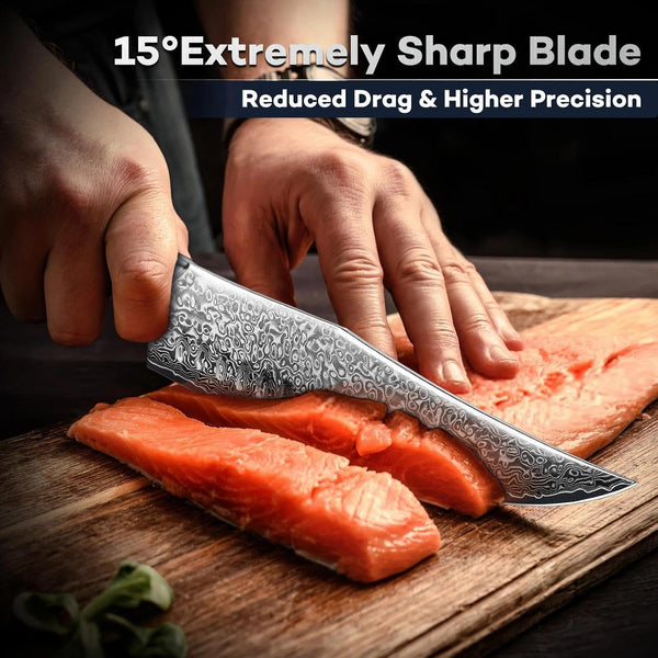 Damascus Chef Knife, VG10 Steel, Kitchen Knife | VG10 Steel Core, Ergonomic Handle, for Slicing, Chopping and Everyday Food Prep2