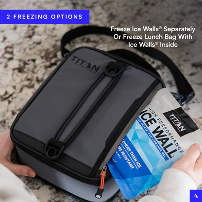 Titan Fridge Cold Expandable Lunch Box with 2 Ice Packs, Sharkskin Gray9