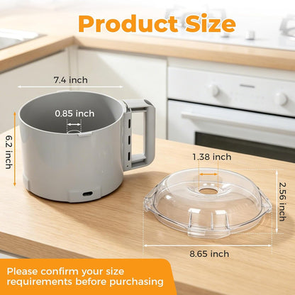 106458S Cutter Bowl Lid and 112204S Cutter Bowl | Compatible with Robot Coupe R2, R2B, R2N, R2 Dice Food Processor, Gray, 3 Quart Combo Set7