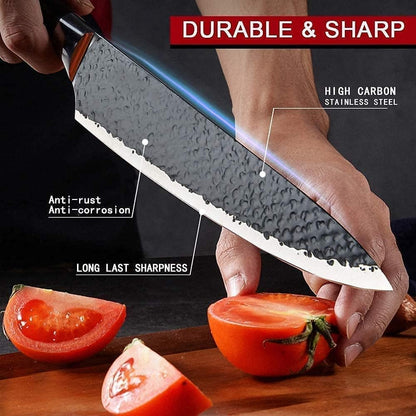 6 Pieces Black Professional Chef Knife Set with Stainless Steel Cutlery3