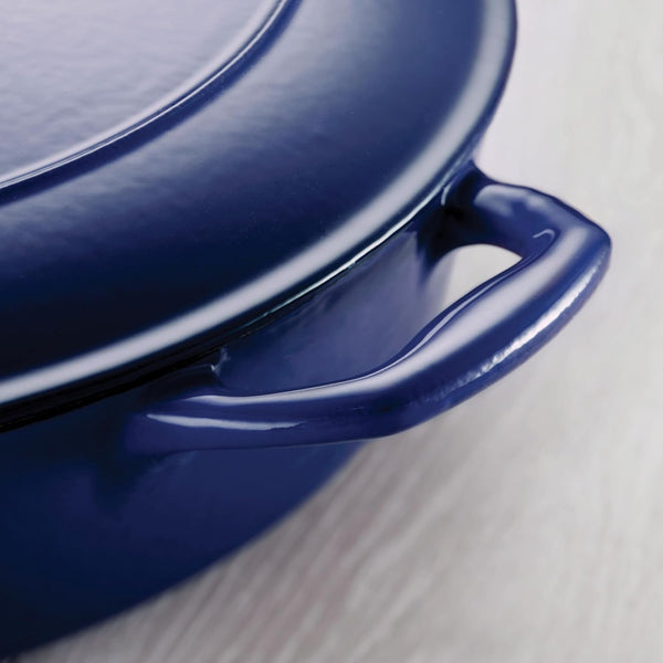 Bestow Enameled Cast Iron 5.5-Qt round Dutch Oven Pot with Lid | Great for Braising, Roasting and Bread Baking - Blue6