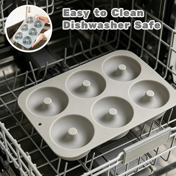 Non-Stick Silicone Donut Pan for 6 Doughnuts, Bpa-Free, 2-Pack Grey | Food Grade LFGB Silicone Bagels Baking Mold, Dishwasher Safe, Heat Resistant and Microwave Safe4