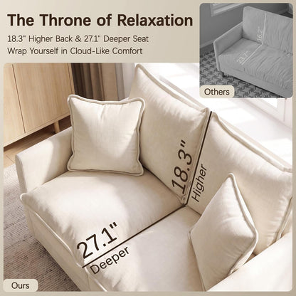 52" Loveseat Sofa, Cloud Love Seat Small Couches for Living Room6