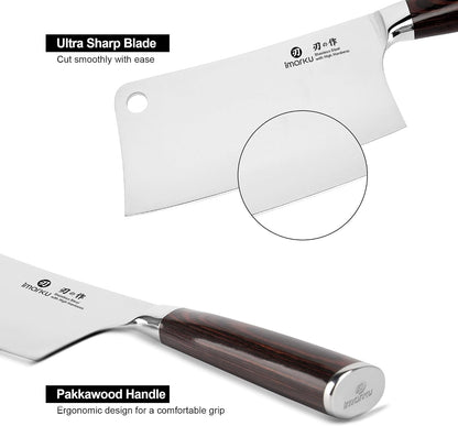 Meat Cleaver 7 Inch, Japanese High Carbon Stainless Steel Chopper8
