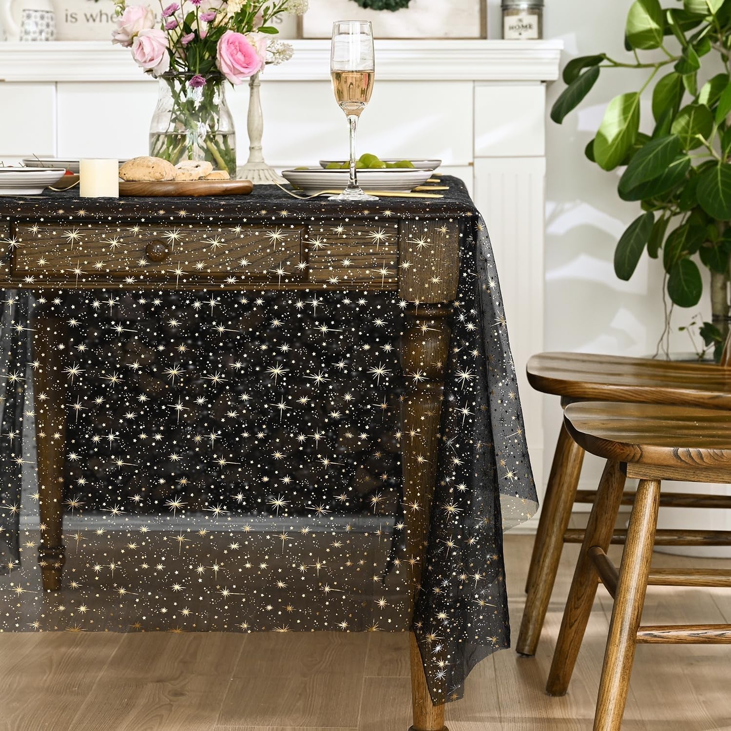 black-gold-star-gauze-tablecloth-60x120-inch-rectangular