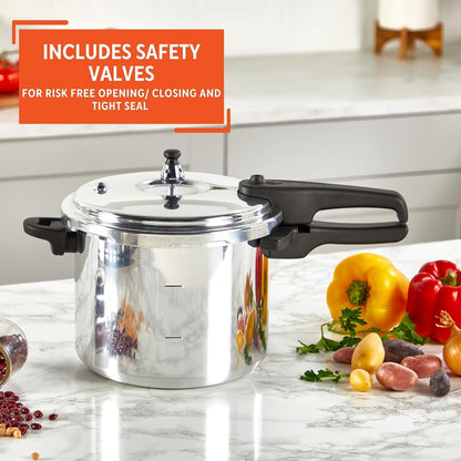 7 Quart Stovetop Aluminum Presure Cooker with Safety Valves for Risk-Free Opening6