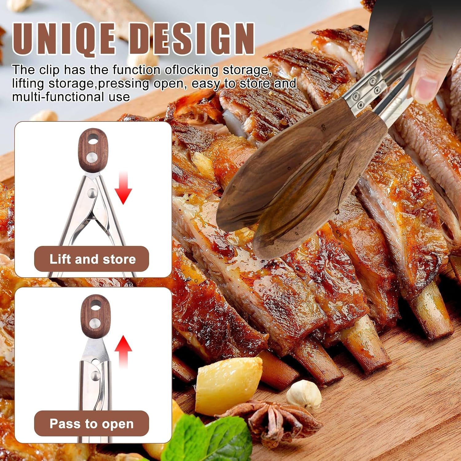 2-pcstongs-for-cooking-with-wooden-tips-nonstick-cooking-tongs-salad-tongs-for-blooming-food-cooking-bbq-and-tossing-salad-made-of-natural-walnut-wood-long-style15inch-short-style-11-4inch