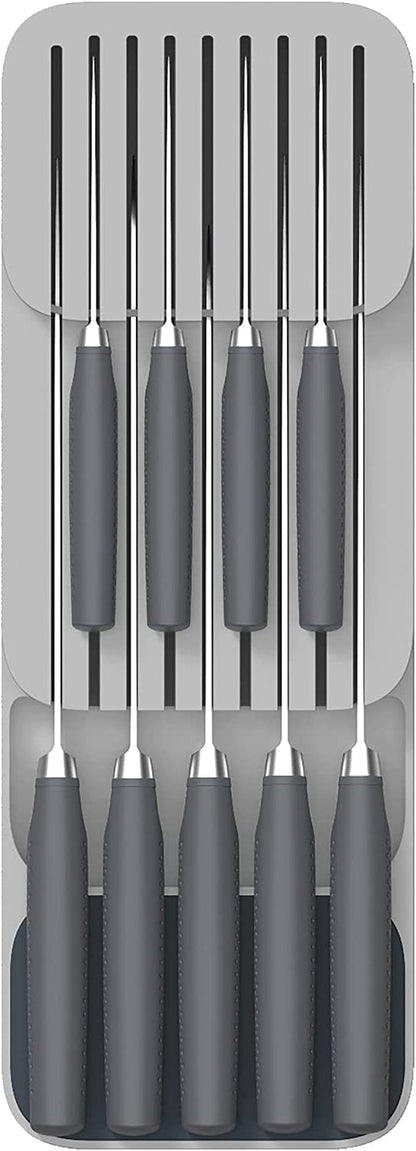Joseph Joseph Drawerstore Knife Organizer, Holds up to 9 Knives, Kitchen Organization & Drawer Storage – Compact, Gray2