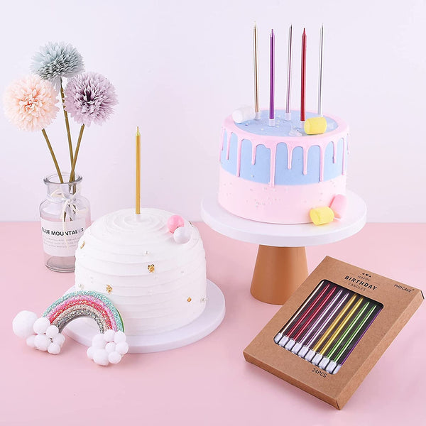Gold Long Thin Metallic Birthday Candles, Cake Candles, Birthday Parties, Wedding Decorations, Party Candles, Cake Decorations6