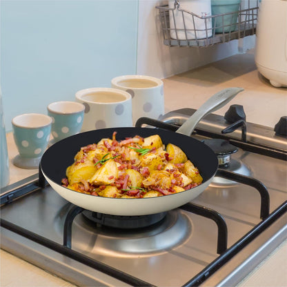 10.25 Inch Lightweight Enameled Cast Iron Frying Pan - Toxin-Free - Oven Safe up to 500° F or on Stovetop - Cast Iron Skillet for Cook, Bake - Antique White5