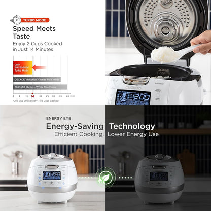 CUCKOO High Pressure Induction Rice Cooker, 12-Cup Cooked, CRP-BHSS0609F | 6-Cup Uncooked Capacity, Nonstick Inner Pot, 16 Cooking Modes, Turbo White Rice in 14-21 Minutes, Auto Clean, Made in Korea7