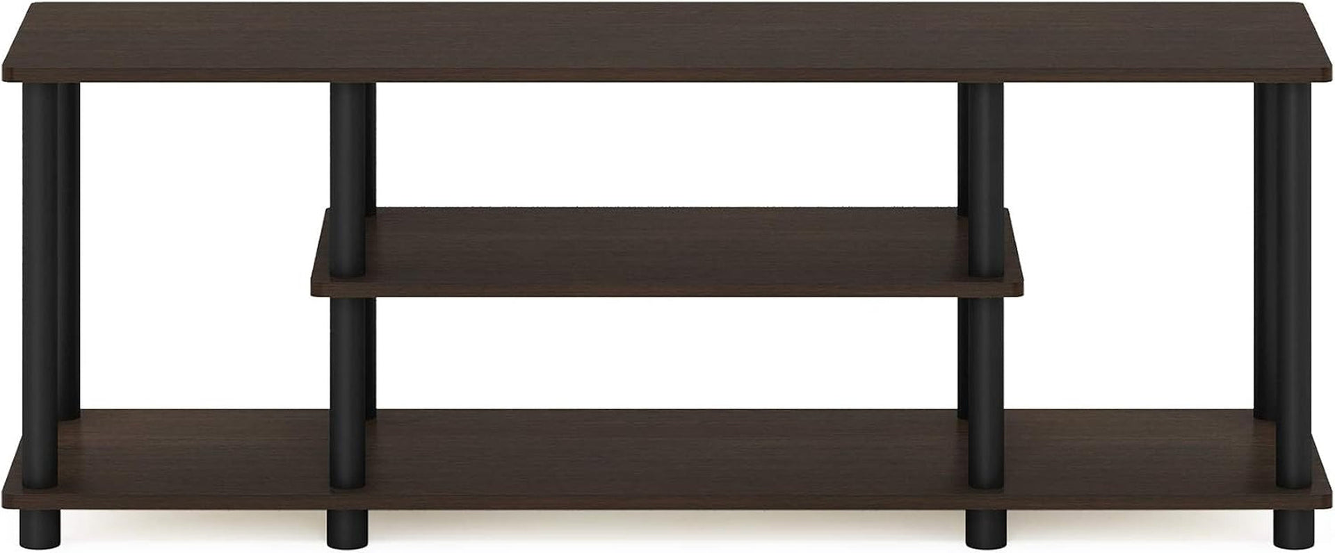 turn-n-tube-no-tools-3d-3-tier-entertainment-tv-stand-up-to-50-inch-tv-round-tubes-dark-brown-black-for-tv-up-to-50-inch-open-frame-rectangular-entertainment-center-with-storage-shelf-tv-console-for-living-room-bedroom