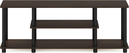 Turn-N-Tube No Tools 3D 3-Tier Entertainment TV Stand up to 50 Inch TV, round Tubes, Dark Brown / Black | for TV up to 50 Inch, Open Frame Rectangular Entertainment Center with Storage Shelf, TV Console, for Living Room, Bedroom5