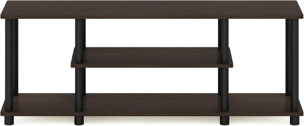 Turn-N-Tube No Tools 3D 3-Tier Entertainment TV Stand up to 50 Inch TV, round Tubes, Dark Brown / Black | for TV up to 50 Inch, Open Frame Rectangular Entertainment Center with Storage Shelf, TV Console, for Living Room, Bedroom5