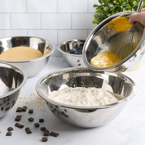 Stainless Steel Mixing Bowls Set, 5-Piece Meal Prep & Food Storage5