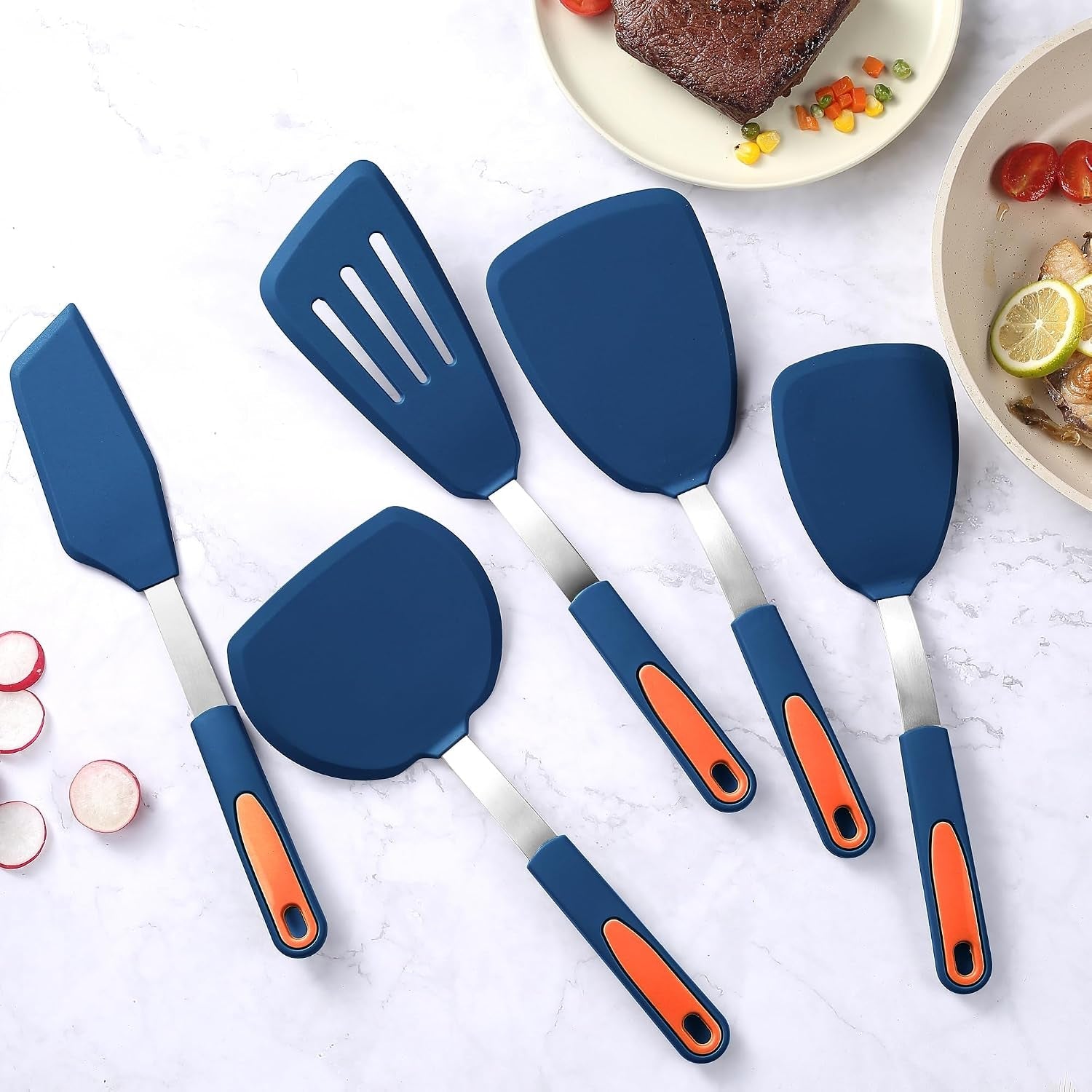 5-pieces-silicone-spatula-set-non-stick-silicone-turner-spatulas-heat-resistance-cooking-utensils-flip-turner-for-fish-egg-pancake-navy-blue