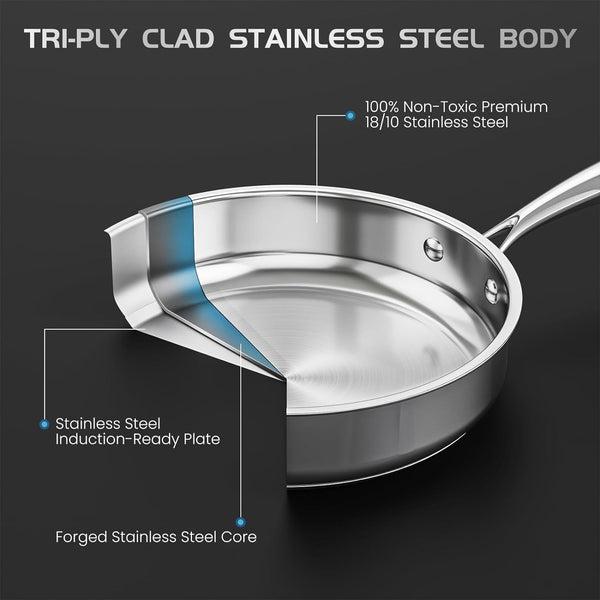 Pots and Pans Set Non Toxic, 16Pcs Stainless Steel Cookware Set with Steamer, Kitchen Induction Cookware with Utensil Sets, Pot Protectors and Apron for Oven & Dishwasher Safe3