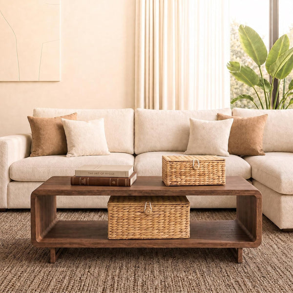 Set of 2 Wicker Baskets with Lid - Decorative Storage Boxes with Lid5