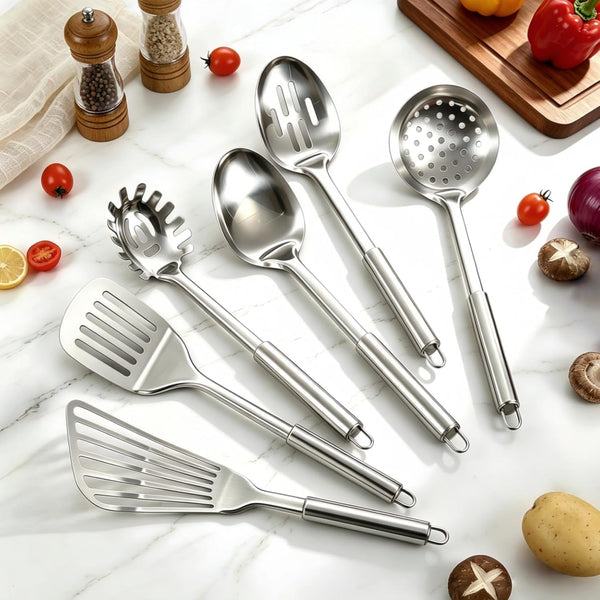 Stainless Steel Kitchen Utensils Set - 12Pcs Cooking Utensils Set with Holder, Heat Resistant Kitchen Tool Set for Cooking with Turners, Potato Masher, Spatula, Spoons, Tongs, Whisk2