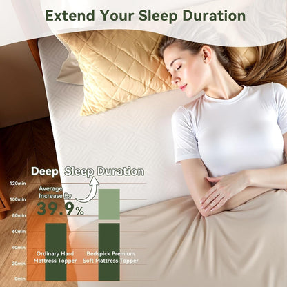 Twin XL Mattress Topper, 3 Inch Gel Memory Foam Topper for Dorm & College Students, Foam Pad with Non-Slip Washable Cover & Adjustable Straps, Pressure Relief, Certipur-Us Certified, White6