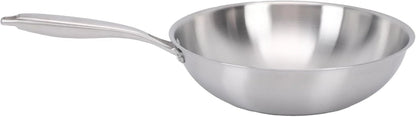 14 Inch Stainless Steel Wok, Cookware Stir Fry Pan with 304 Food Grade Stainless Steel and Aluminum Core for Induction Gas Electric Stoves (34CM)1