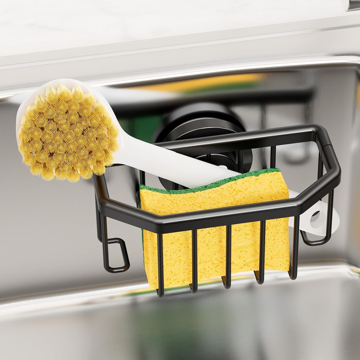 sponge-holder-for-kitchen-sink-with-strong-suction-cup-black