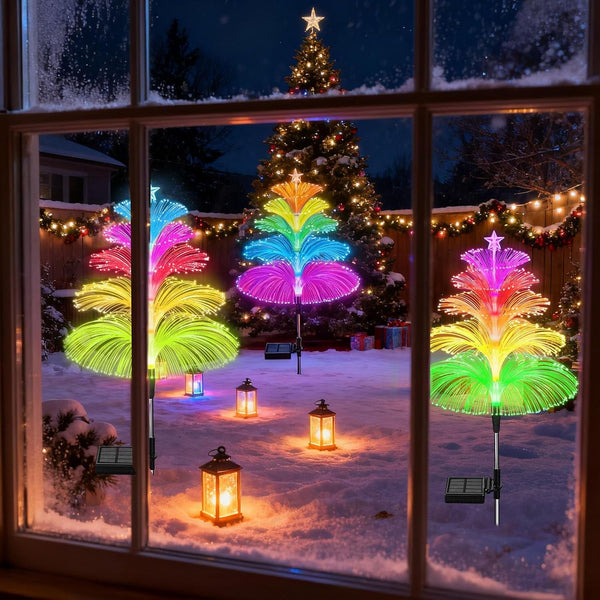 Solar Garden Lights Waterproof 3 Pack 7 Color Changing Outdoor Decorative Rainbow Jellyfish Lights for outside Yard Pathway Garden Decor Patio Lawn Gifts for Mother'S Women8
