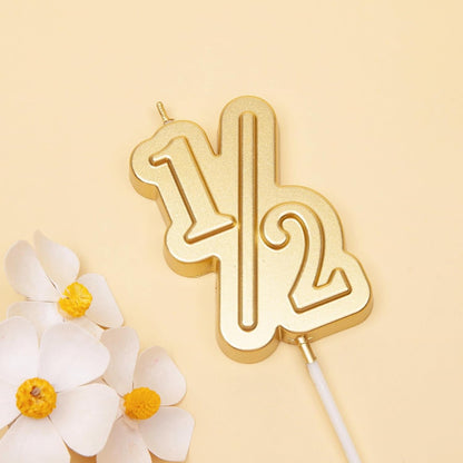 2.76 Inch Large 1/2 Gold Number Birthday Candles, Number Candles, Cake Number Candles, Party Celebration3