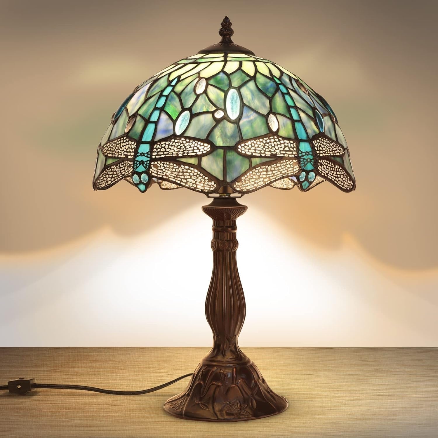 18-tiffany-dragonfly-style-stained-glass-table-lamp-green