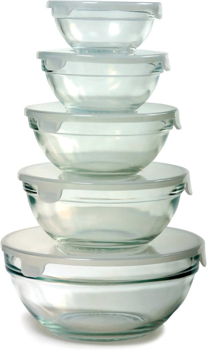 Norpro 10-Piece Nesting Glass Mixing/Storage Bowls with Lids1