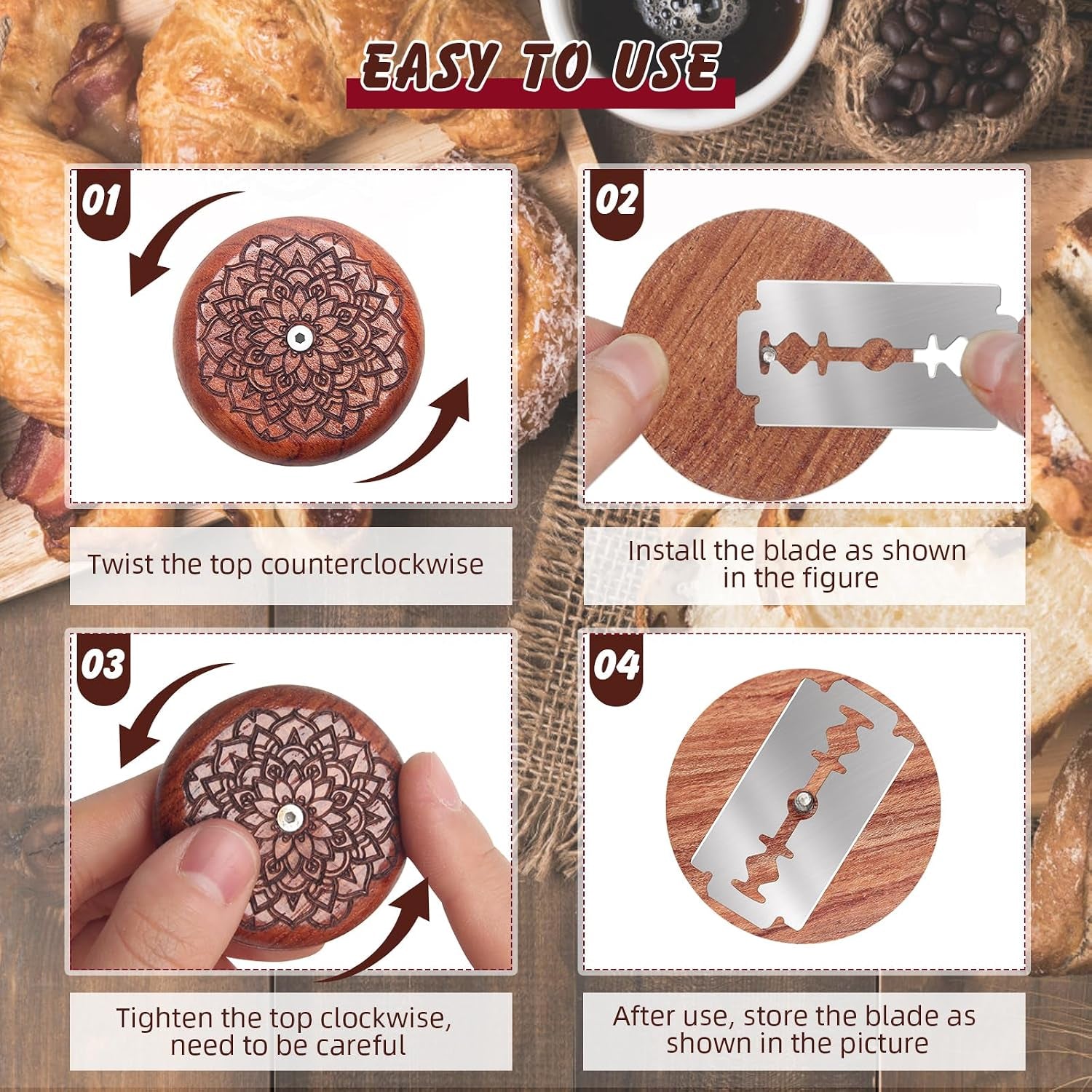 1-10-pcs-sourdough-bread-lame-scoring-tool-best-bread-lame-cutter-for-sourdough-bread-lame-wooden-bread-lame-dough-scoring-tool-include-10-razor-blades-and-storage-cover