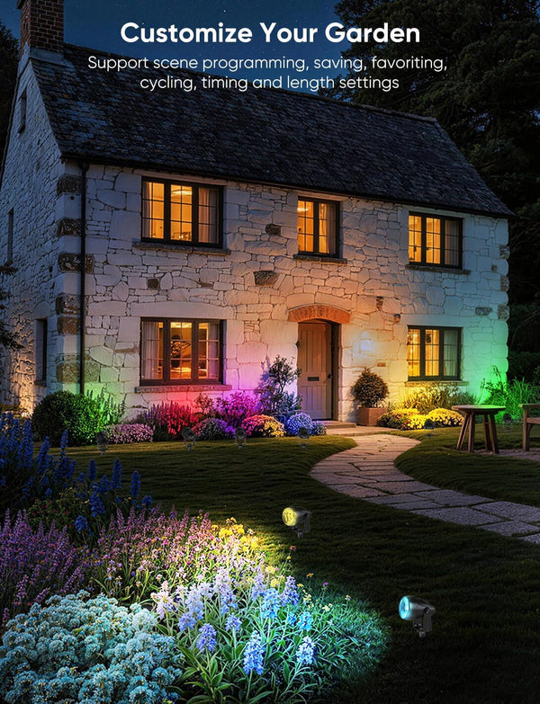 Landscape Lighting, RGBW Spotlights with APP Control,8 Pack2