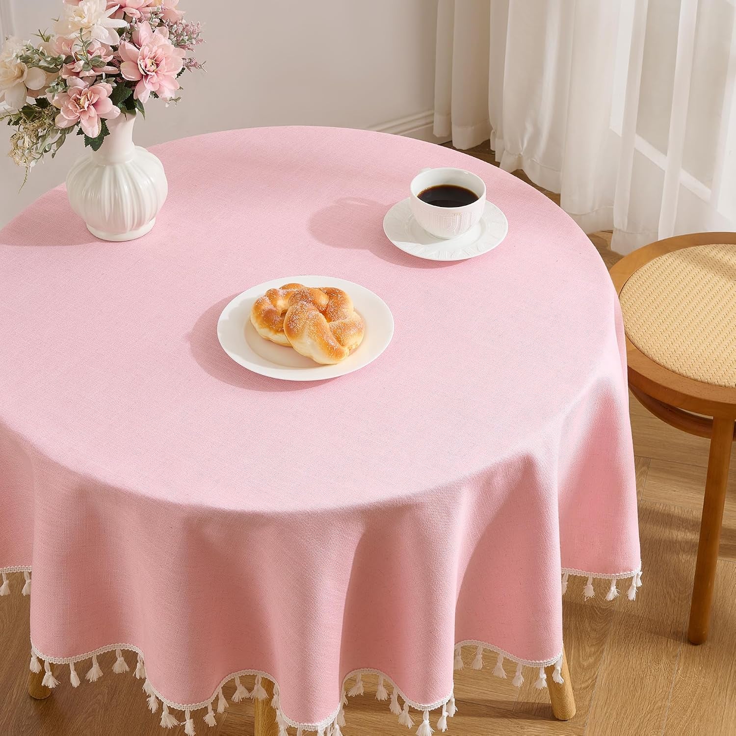 pink-round-tablecloth-55-inch-linen-style-fabric