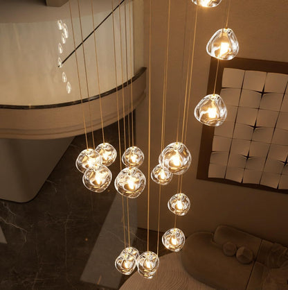 LED Chandeliers for Dining Room Adjust High Ceiling Chandelier Light Fixtures Entrance LED Dimmable Ceiling Pendant Drops Light Remote Lights for Living Room Stairwell 2700K 6000K5