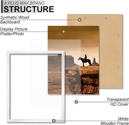 11X14 Picture Frame White Light Weight Wall Mount3
