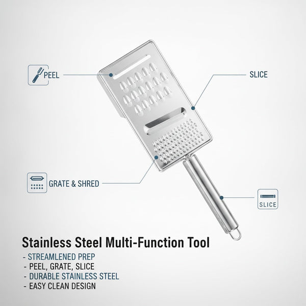 Stainless Steel Vegetable Peeler and Grater, Multi-Function Handheld Tool for Peeling, Slicing, and Shredding (1 PC)5
