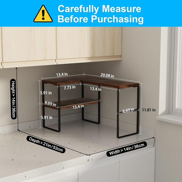 Kitchen Counter Organizer, Countertop Shelf, Adjustable, Stackable2