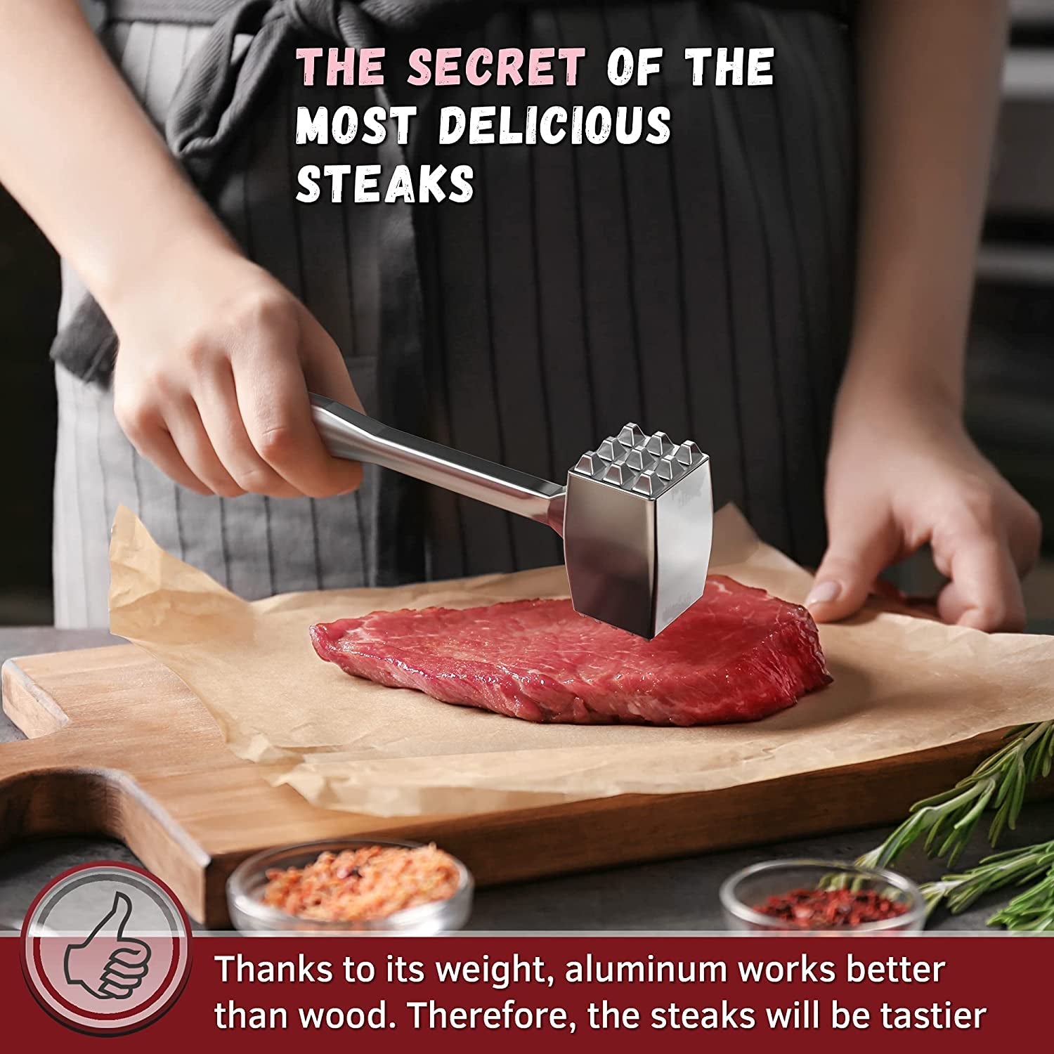 meat-tenderizer-1-pcs-aluminium-mallet-dual-sided-tenderizer-tool-kitchen-pounder-home-hammer-for-tenderizing-ice-steak-stainless-veal-chicken-safe-beater-1309479