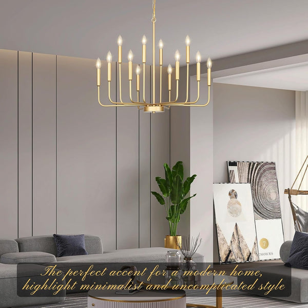 Gold Chandeliers for Dining Room Light Fixture，D32 Inch7
