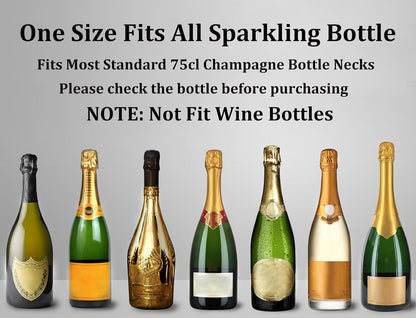 Champagne Stoppers for Bottles,  2 Pack Champagne Sealer Stopper, Stainless Steel Champagne Cork Stopper Toppers, Saver for Champagne Cava Prosecco Sparkling Wine5