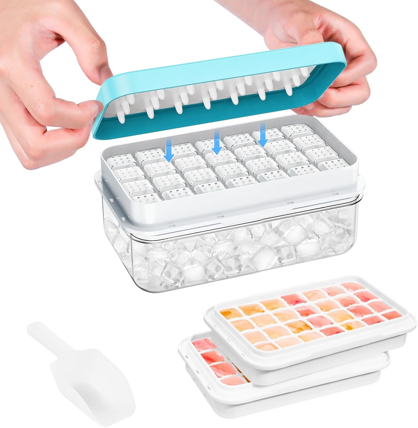 ice-cube-tray-with-lid-and-bin-easy-release-56-cubes-for-freezer-food-grade-bpa-free-pp-and-abs-ice-cubes-for-fruit-cocktails-iced-coffee-space-saving-stackable-with-scoop
