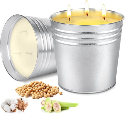 2 Pack Citronella Candles Large, 3 Wicks 34Oz Citronella Candle Outdoor for Home Patio, 200H Long Lasting Summer Candle Bulk for Homen Scented Garden Balcony Camping BBQ8