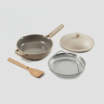 10.5" PFAS-Free Ceramic Pan Set w/ Lid + Steamer