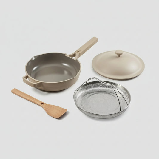 10.5" PFAS-Free Ceramic Pan Set w/ Lid + Steamer