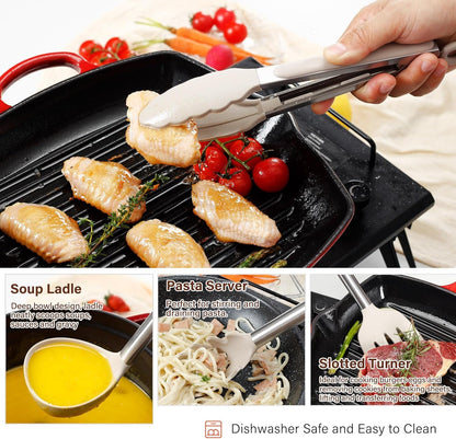 35 Pcs Silicone Cooking Utensils Set BPA Free 446°F Heat Resistant5
