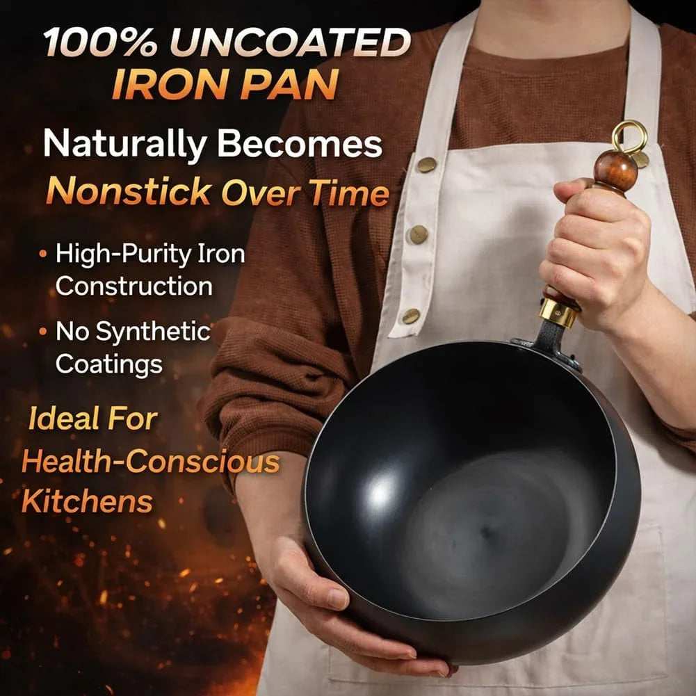 2026-upgraded-uncoated-thick-iron-pot-japanese-hand-forged-non-stick-iron-pan-without-coating-durable-and-rust-free-for-cooker-gas-stir-fry-pans-round-bottom-with-lid-glass-lid-11in